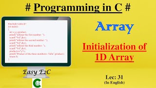 Initialization of one dimensional array | Initializing an array | How to initialize 1D array