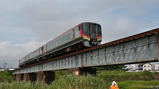 ２７００形３連特急「うずしお７号」高徳線春日川橋梁通過(2022.7.16)