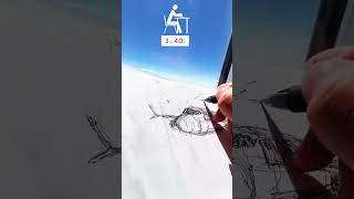 How to DRAW a Plane ON A PLANE #blacktablesketch #howto #drawing #plane #travel #flying #howtodraw