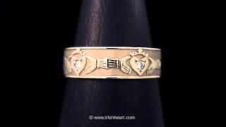 Trim Gents Claddagh Wedding Band, 10K Gold from IrishHeart.com