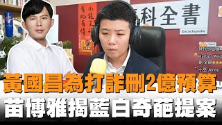 發燒新聞／黃國昌跳針為「打詐」刪2億預算　苗博雅傻眼揭藍白奇葩提案