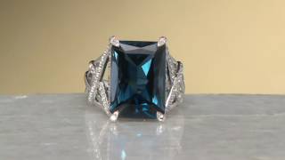 Emerald Cut London Blue Topaz Sterling Ring or Pendant on QVC