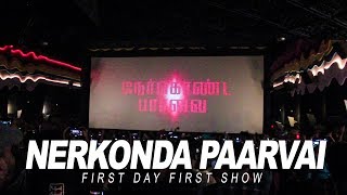 Nerkonda Paarvai FDFS Celebration.! | Thala Ajith Fans Verithanam In Madurai Theatre | Madurai 360*