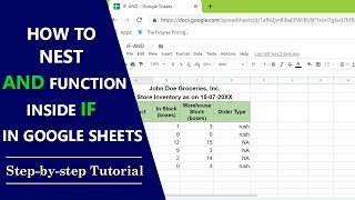 Google Sheets IF AND | Google Sheets AND Operator | IF AND Function