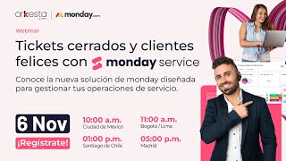 Tickets cerrados y clientes felices con monday service