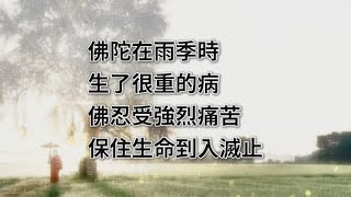 54常律老和尚說真正的佛教故事  佛陀在雨季時，生了很重的病，佛忍受強烈痛苦，保住生命到入滅止