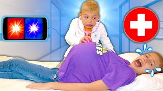 Bro Doctor ViSit To Help SiSter With Belly Ache! Sibling PretEnd Play!