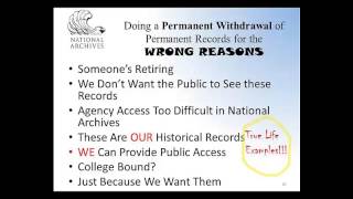 Withdrawing Permanent Federal Records from an FRC