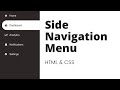 Create Animated Side Navigation Menu using HTML & CSS