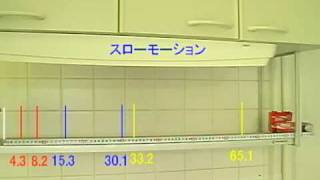 物理実験　質量の異なる物体の加速度の比較