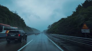 [4K. Rain Drive] 뒷좌석에 앉으면 깊은 수면에 빠집니다. Driving in Relaxing Rain Sounds