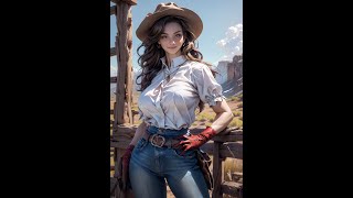 [4K AI Fantasy Look Book] Beautiful Cowgirl / 美しいカウガール / 아름다운카우걸