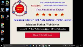 Lesson 15 Python Webdriver jQuery UI Sortable Index