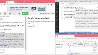 W3School java Script Array reduce reduceRight()