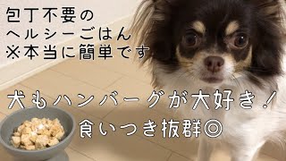 【手作り犬ごはん記録】豆腐わんばーぐ／ゲップ犬／食べる音／咀嚼音【チワワのチロ】Make dog food