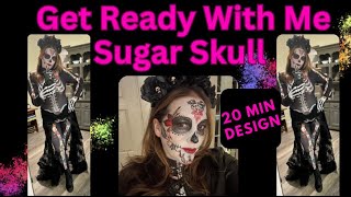 Get Ready With Me - 20min Sugar Skull Face Painting and Full Amazon Outfit ~ Arielpaints