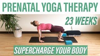 Pregnancy Yoga to Supercharge Your Body (23 Weeks Pregnant!) | ROOT Yoga Therapy with Jasmine