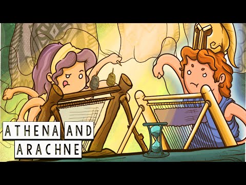 What is the exposition of the story of Arachne and Athena?