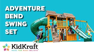 Adventure Bend Swing Set I KidKraft Wooden Outdoor Swing Sets