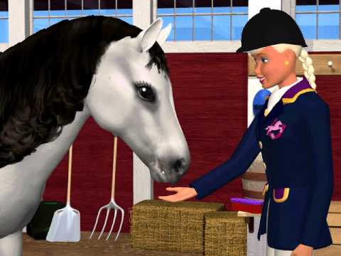 Barbie Riding Club - Feeding The Dappled Grey Horse - YouTube