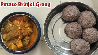 Brinjal Potato Gravy for Kali - கத்திரிக்காய் உருளைக்கிழங்கு Gravy #2024 #easy #tasty