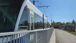 ETS Valley Line Bombardier LRT Cars #1018 \u0026 #1026 Testing At Bonnie Doon Station