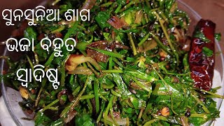 ସୁନସୁନିଆ ଶାଗ ଭଜା ବହୁତ ସ୍ୱାଦିଷ୍ଟ(ତାହା ଫୁଣି ଚୁଲି ରେ)/sunsunia saga vaja recipe/odia