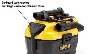 DEWALT® Australia | XR Li-Ion AC/DC Wet \u0026 Dry Vac 7.5L - DCV584L