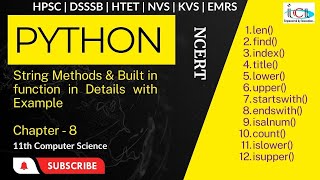String Built in Function part 1|Chapter 8 | class 11 | python tutorial| python for beginners
