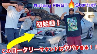 RX-7ロータリーエンジンついに初始動！！🔥🔥15年ぶりに復活したFCだ！ヤバイ！！頭文字D サバンナRX-7 FC 親子DIYプロジェクト