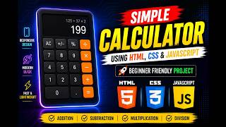 Simple Calculator Using HTML CSS JavaScript | Beginner Friendly Project | Full Source Code 🚀