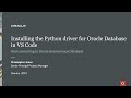 Installing the Python driver for Oracle DB in VS Code and connecting to Oracle Autonomous Database
