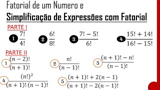 FATORIAL DE UM NÚMERO E SIMPLIFICAÇÃO DE EXPRESSÕES COM FATORIAL