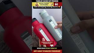 TUMBLER VACUM CUP TAHAN PANAS DAN DINGIN SEHARIAN, BAHAN PREMIUM TUTUP ANTI TUMPAH