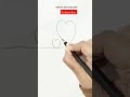 2 hearts ❤️one line art easy drawing. shorts creative satisfying ideas art