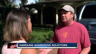 Homeowner's surveillance cameras capture 'aggressive' solicitor