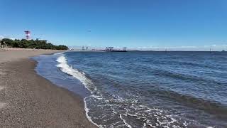 城南島海浜公園　飛行機は東京湾を旋回してやってきて防波堤を超えて羽田空港へ着陸していく　DJI 20240914102637 0008 D