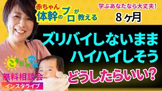 8ヶ月　ズリバイしないままハイハイしそう　どうしたらいい？【学ぶあなたなら大丈夫！こそだての学校】赤ちゃん体幹のプロが教える