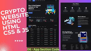 Create a Responsive Crypto Website using HTML CSS JavaScript with Source Code | App Section Code