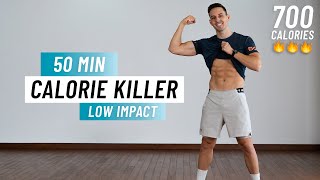 50 MIN CARDIO HIIT WORKOUT - LOW IMPACT - Full Body, No Equipment, No Repeats