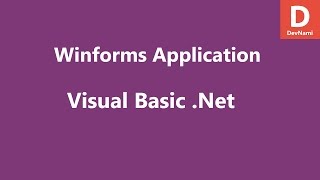 Visual Basic .Net Create GUI Project in Visual Studio