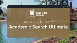 Basic EBSCO Search: Academic Search Ultimate
