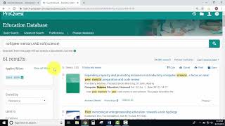 How to search in Education Database by ProQuest
