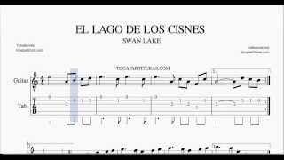 El Lago de los Cisnes Tablatura y Partitura del Punteo de Guitarra Swan Lake