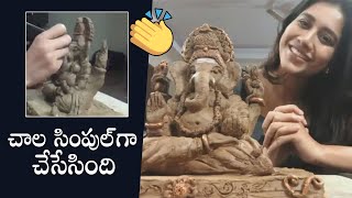 SUPERB VIDEO: Nabha Natesh Makes Ganesh With Clay At Home | Daily Culture