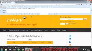 SQL injection POST METHOD (POST/Search)- bwapp Tamil Hacking Tutorials