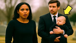 GRIEVING AT FRIEND'S FUNERAL… SHE FREEZES SEEING HUSBAND WITH A BABY