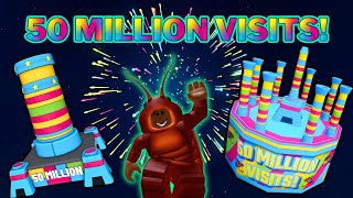 WOW! 50 MILLION VISITS FIREWORKS! in (Fireworks playground) Roblox.