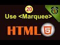 Use of marquee tag in html example | HTML tutorial 20