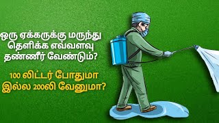 ஒரு ஏக்கருக்கு எவ்வளவு தண்ணீர் கலந்து மருந்து அடிக்கனும்? விரிவான விளக்கம்-Pesticide spray -Water